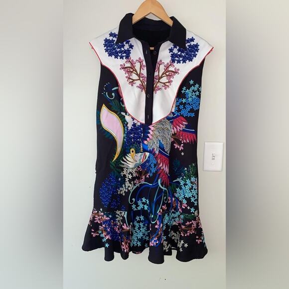 Burryco Floral Folklore Blouse Dress V Neck - Picture 6 of 16